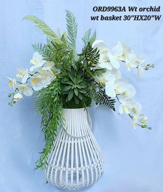 White Basket, White Orchids