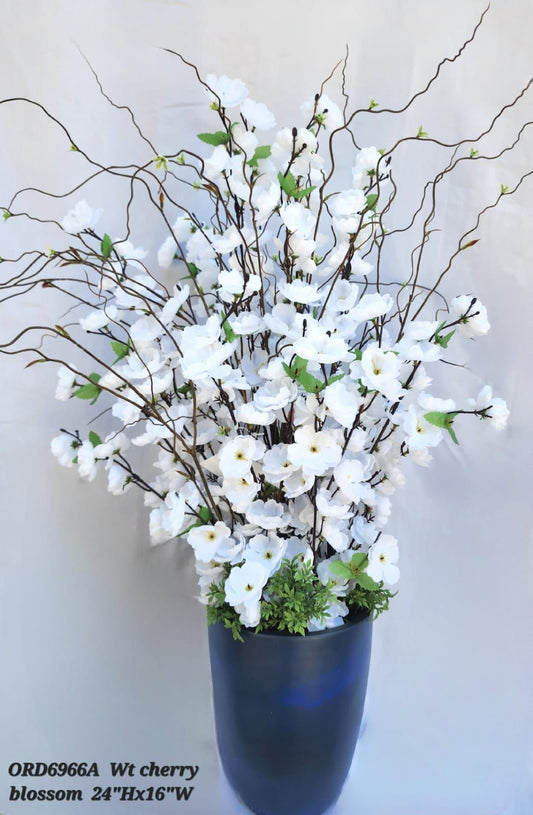 White Cherry Blossom, Blue Vase