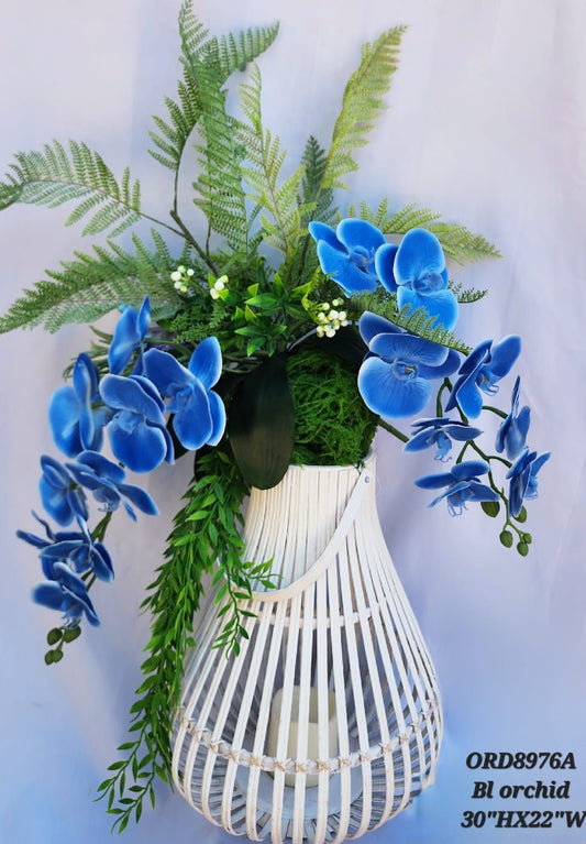 White Basket, Blue Floral