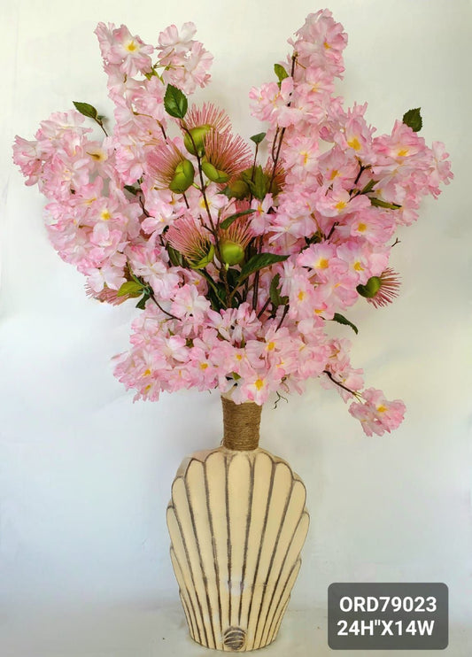 Pink Cherry Blossom, Shell Vase