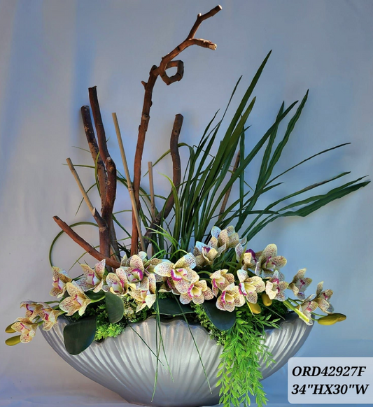 Tiger Orchid Boat Vase