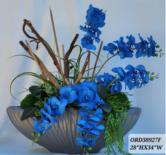 Blue Orchid Boat Vase